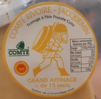 Comté AOP 15 mois minimum - 1/32 de meule