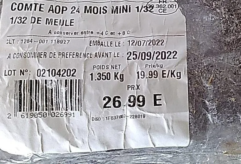 Comté AOP 24 mois mini