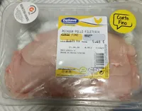 Pechuga de pollo fileteada.