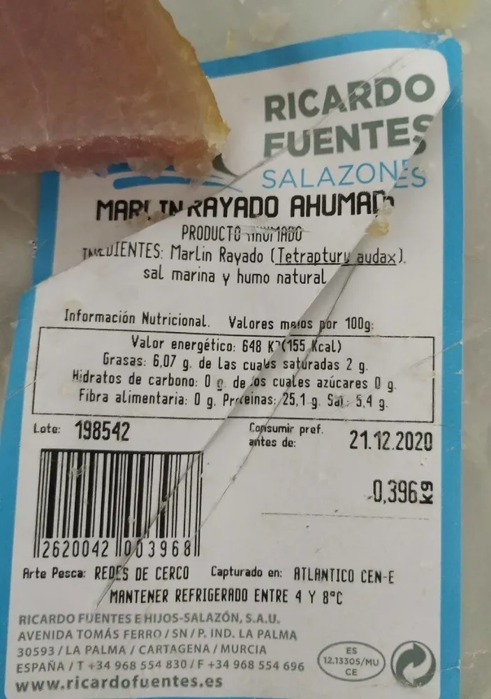 Marlin rayado ahumado