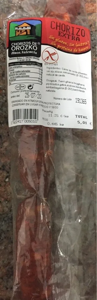 Chorizo extra de Orozko