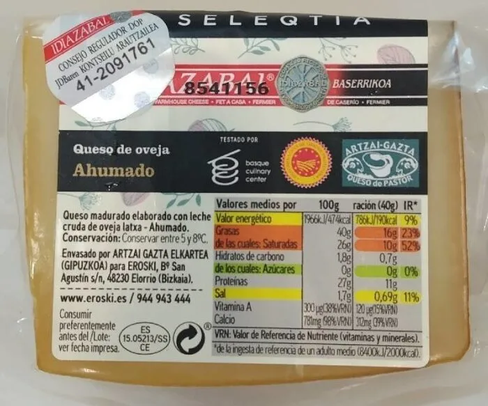 Queso de oveja ahumado Idiazabal