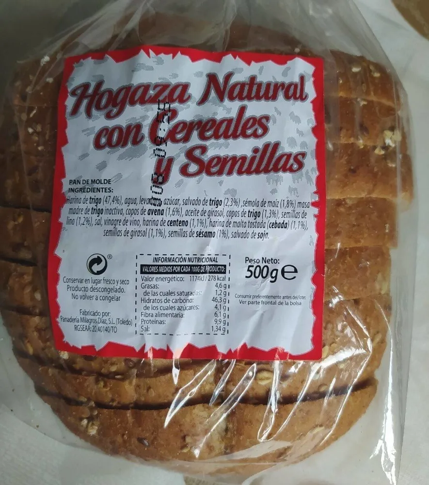 Hogaza natural con cereales y semillas