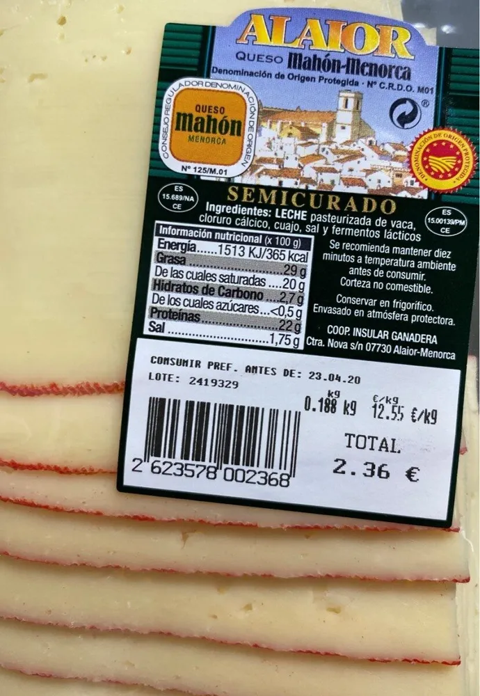 Queso de Mahón SemiCurado
