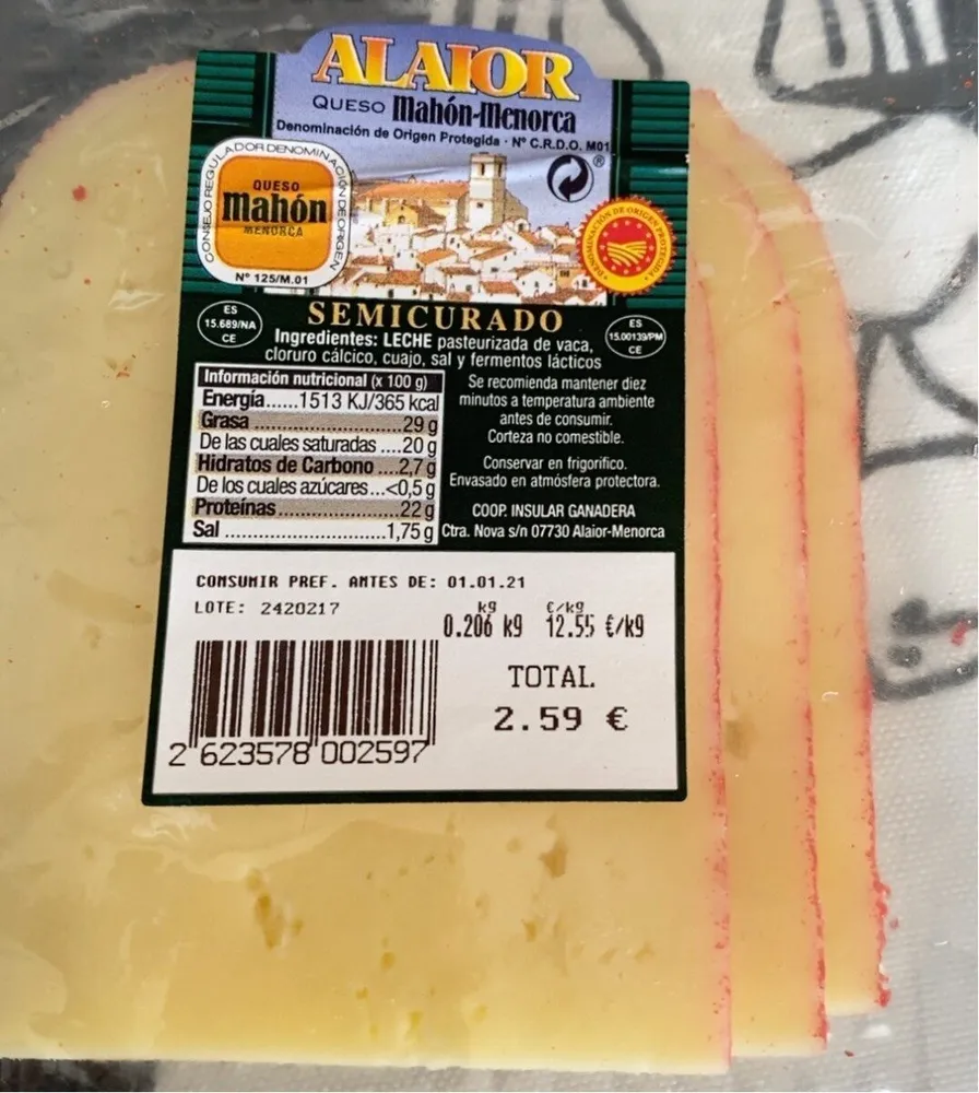 Queso mahon menorca semicurado