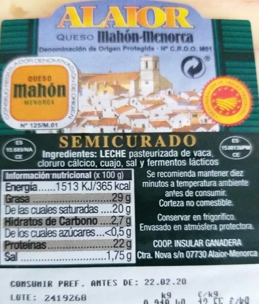 Queso Mahón-Menorca