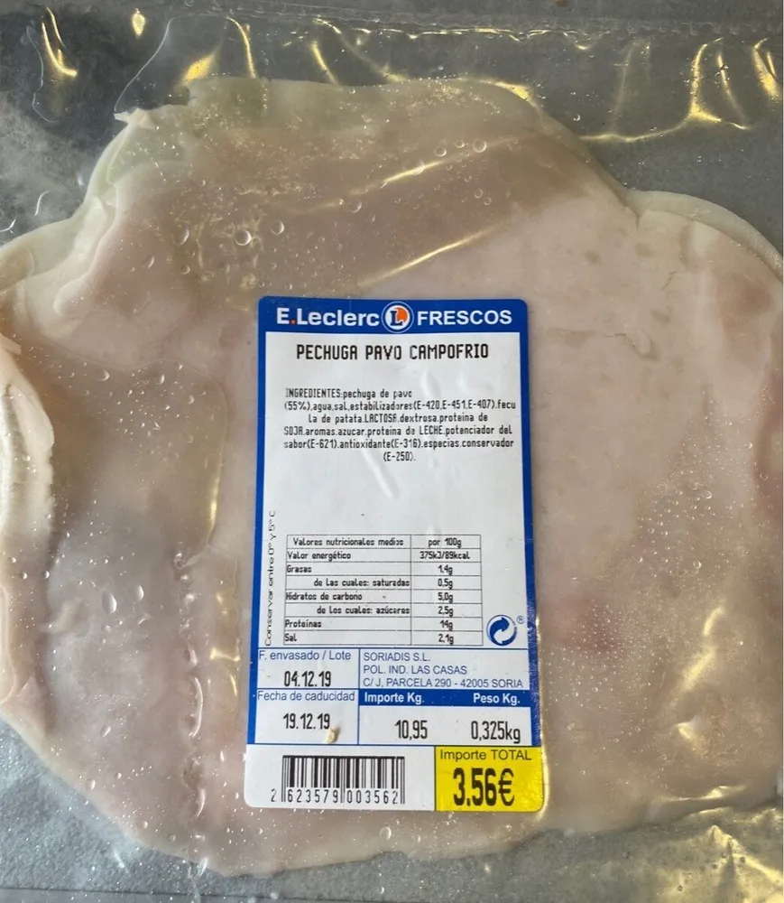 Pechuga pavo campofrio