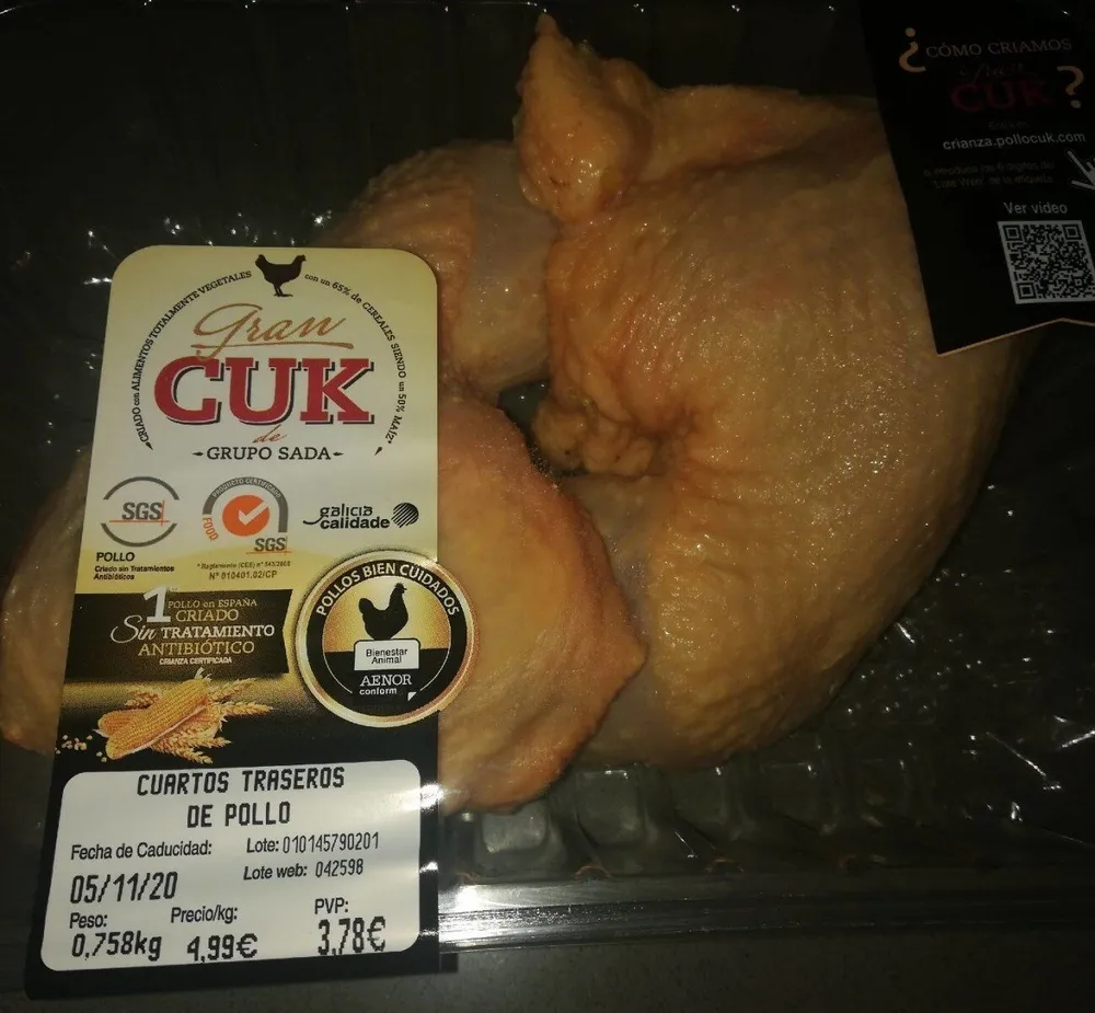Cuartos traseros de pollo