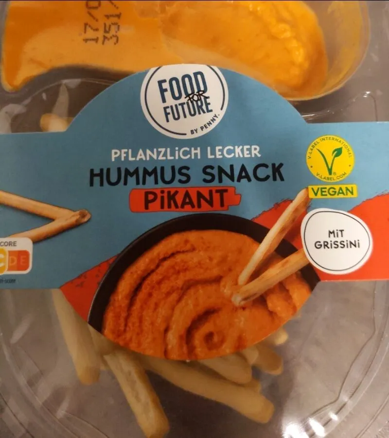 Hummus Snack pikant mit Grissini