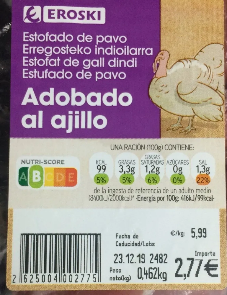 Adobado de pavo