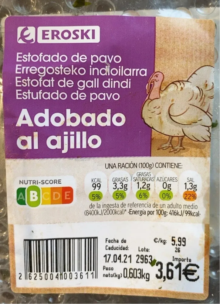 Estofado de pavo