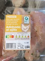 Pechuga de pollo adobada al ajillo