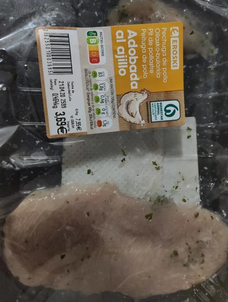 Pechuga de pollo Adobada al ajillo
