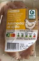Pechuga de pollo adobada al ajillo