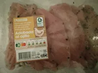 Pechuga de pollo adobada al ajillo