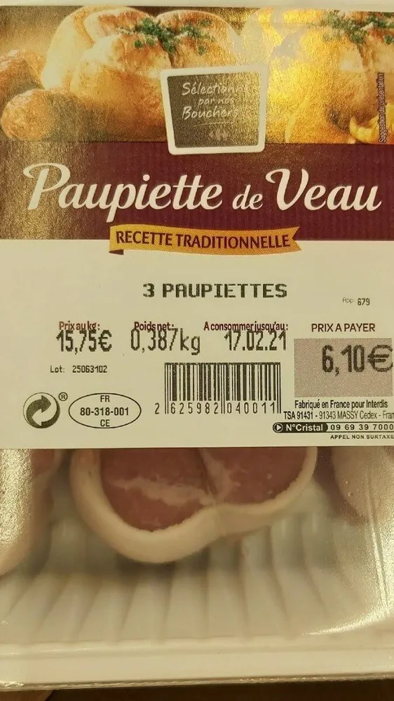 Paupiette de veau