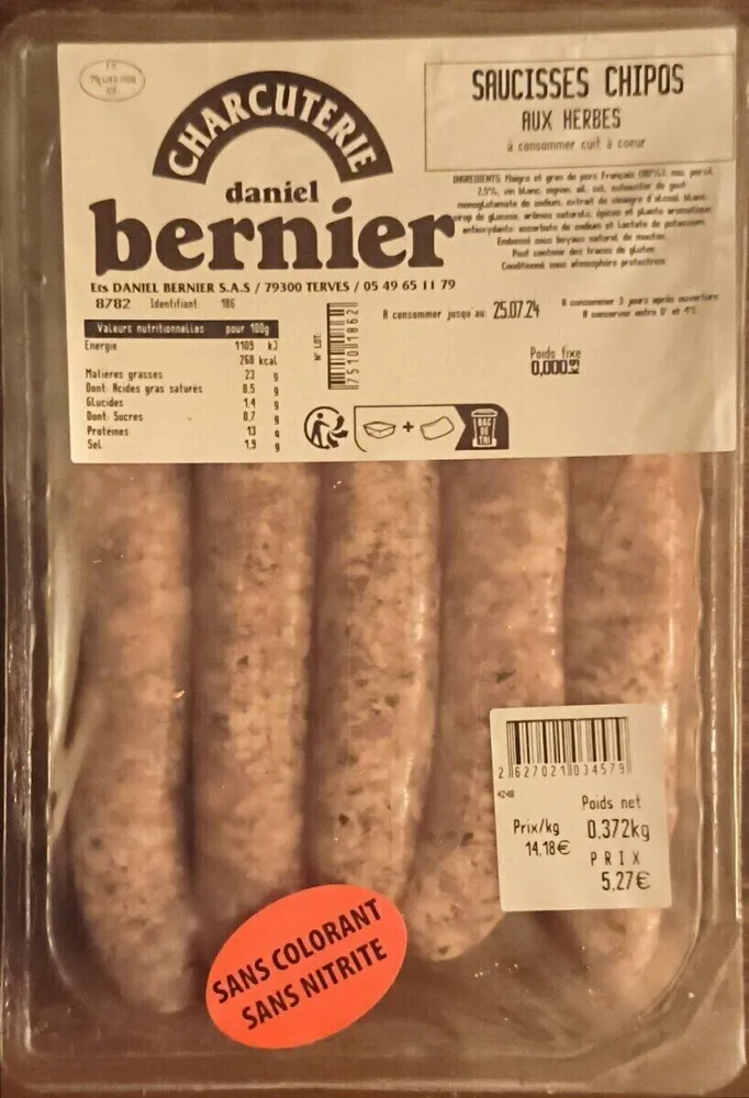 Saucisses chipos aux herbes