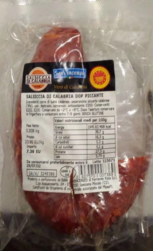 Salsiccia di Calabria DOP piccante