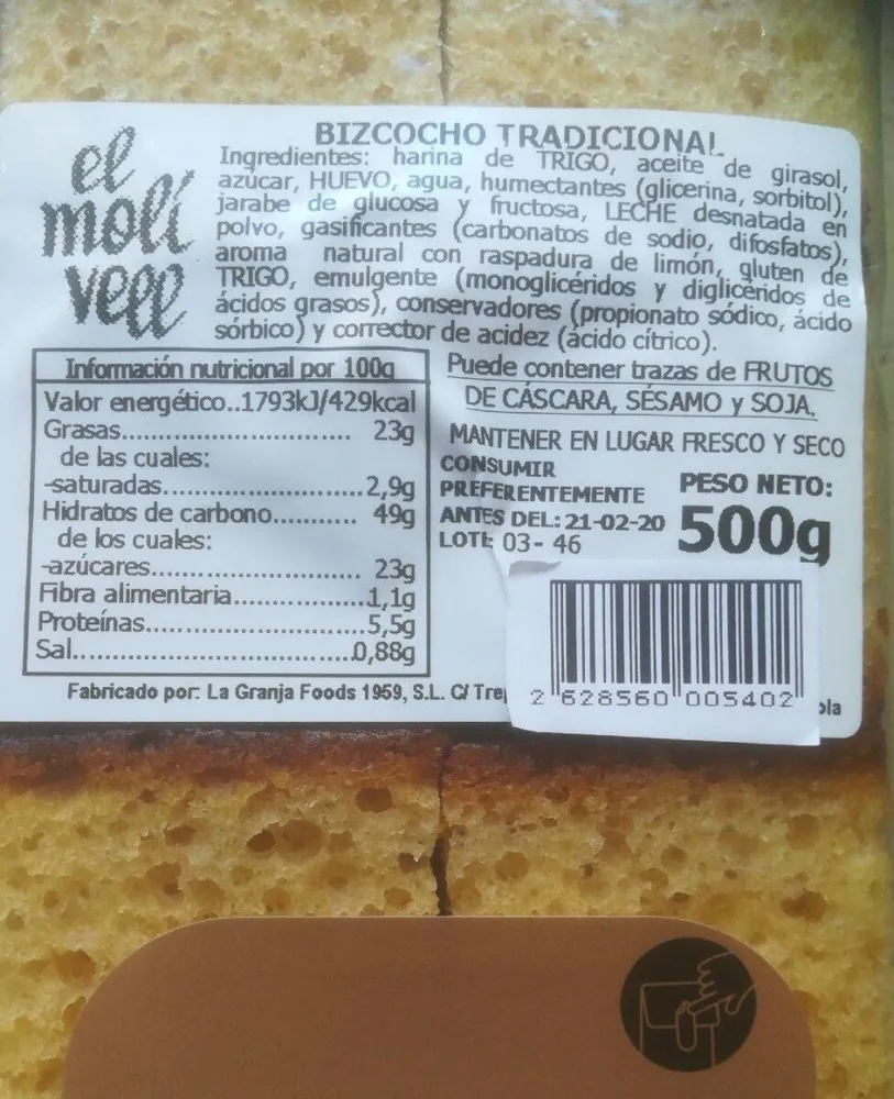 Bizcocho tradicional