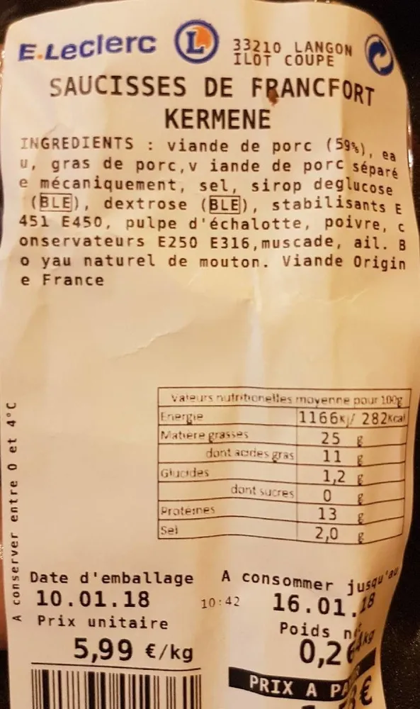 Saucisses de francfort kermene