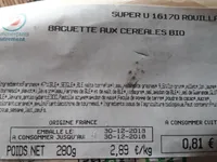 Baguette aux céréales bio
