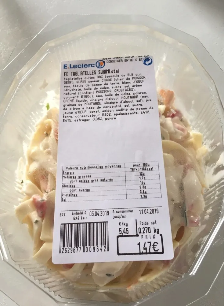 tagliatelles surimis