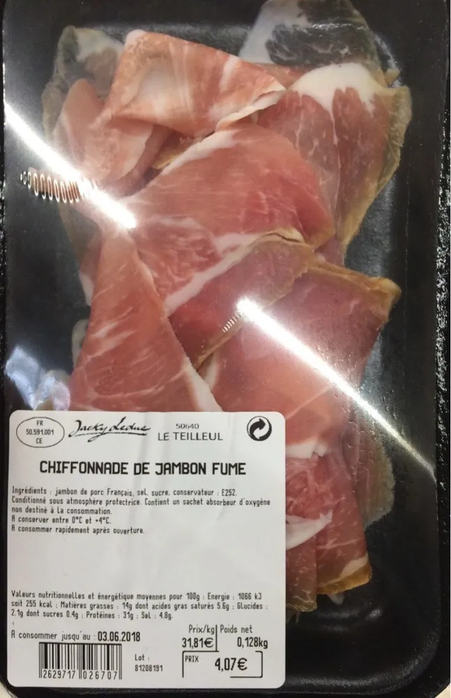 Chiffonnade de jambon fumé