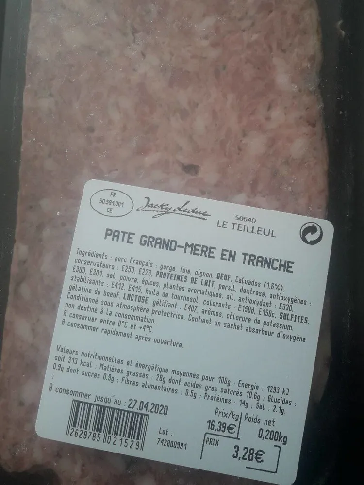 Paté grand-mère en tranche