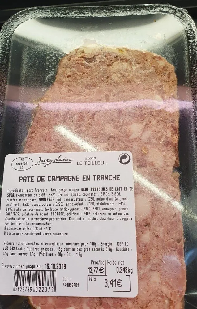 Pate de campagne en tranche