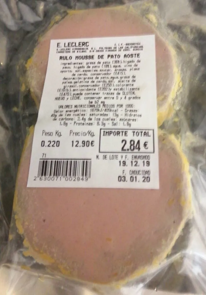 Rulo mousse de pato aoste