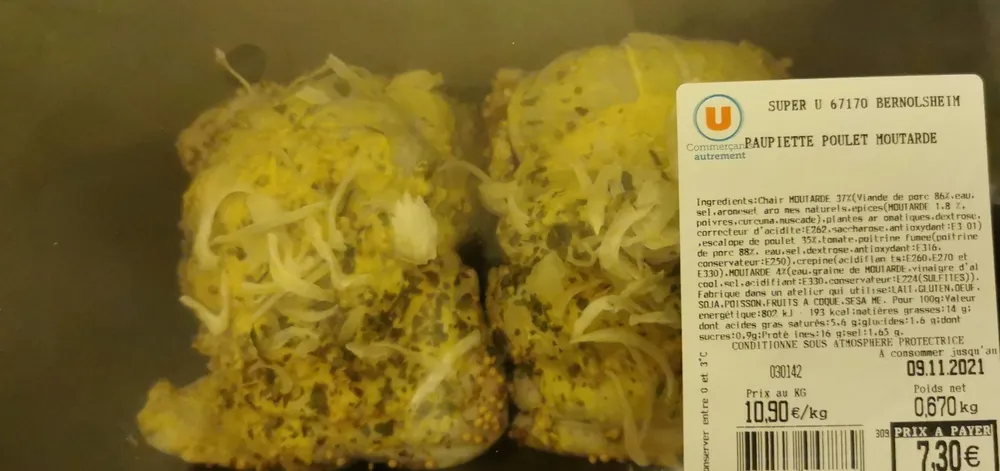 Paupiette poulet moutarde