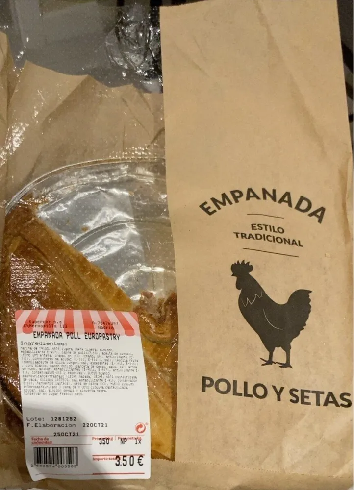 Empanada de pollo y setas