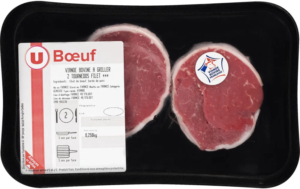 Viande bovine - Tournedos filet Genisse, Nouvelle agriculture, 2 pièces
