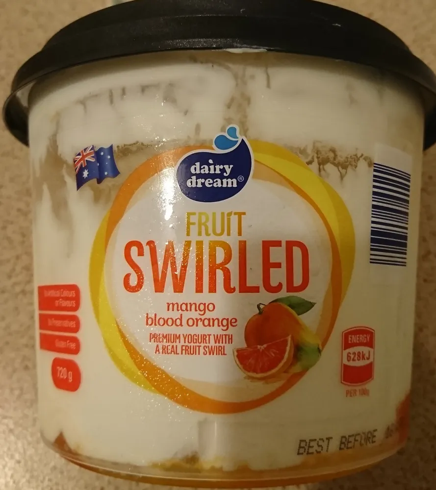 Fruit Swirled Mango Blood Orange Premium Yoghurt With a Fruit Swirl
