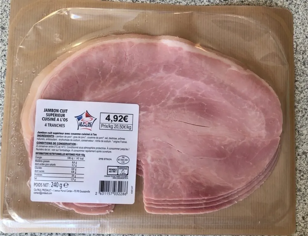 Jambon cuit superieur cuisine a l’os