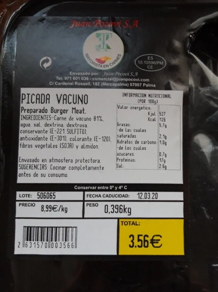 Picada vacuno
