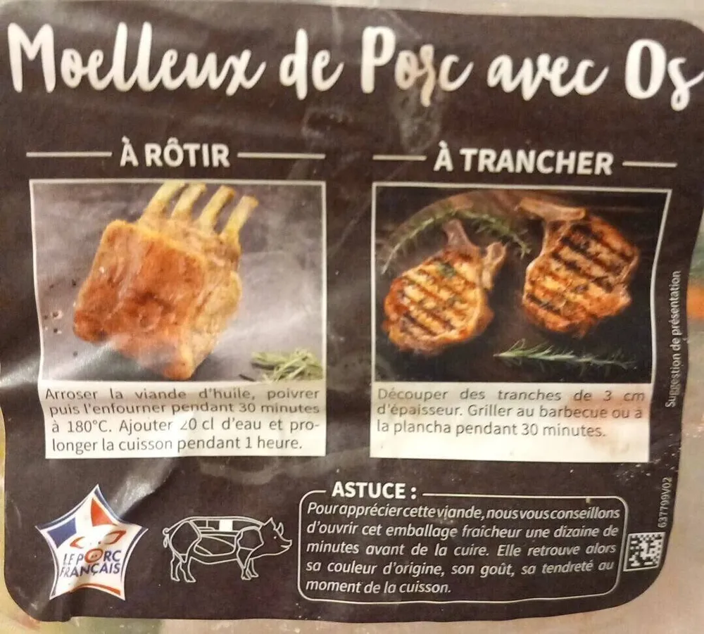Moelleux de rôtie de porc avec os