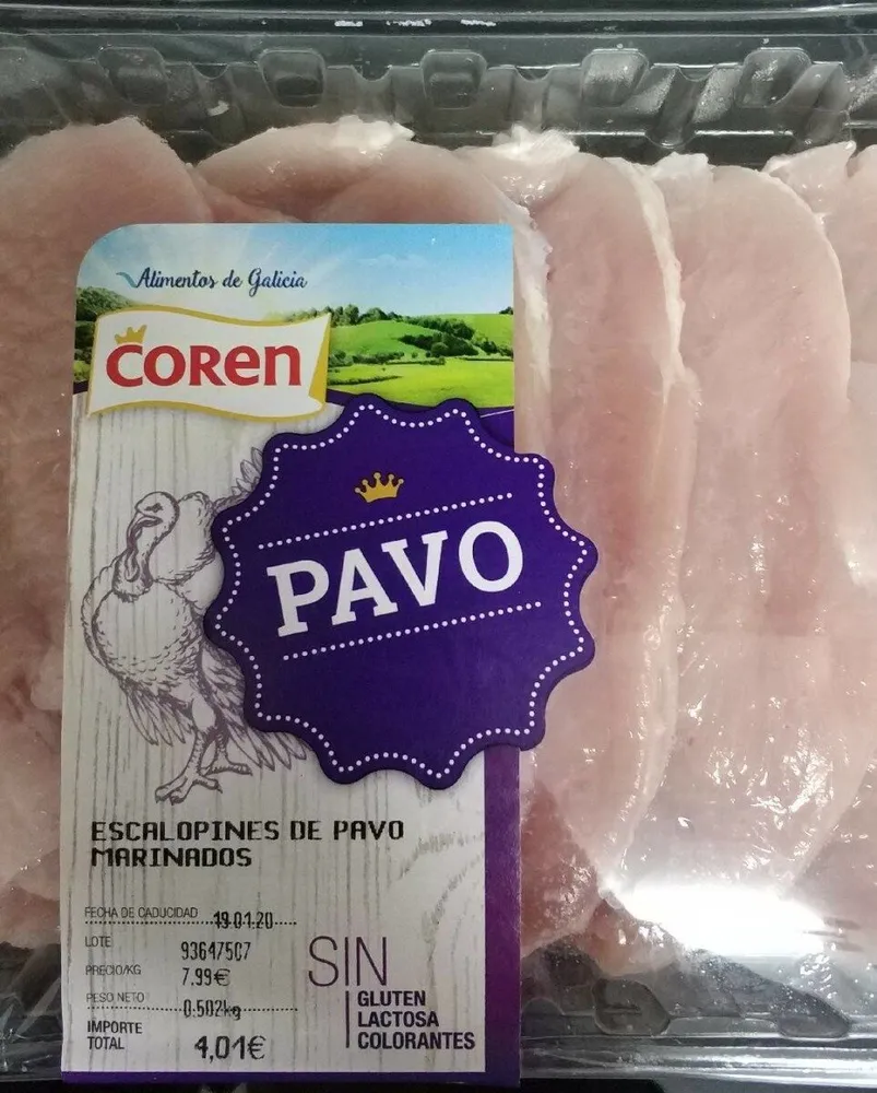 Escalopines de pavo marinados