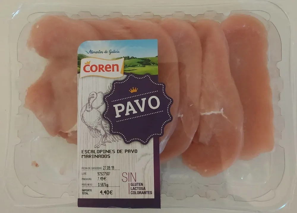 Escalopines de pavo marinados