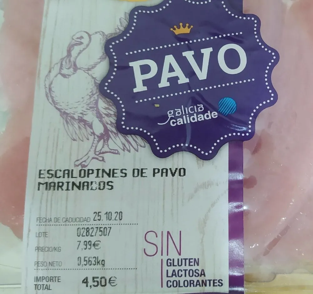 Escalopines de pavo marinado