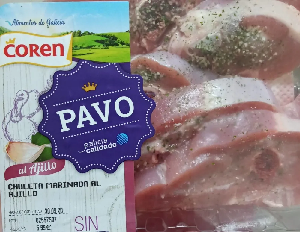 Pavo al ajillo