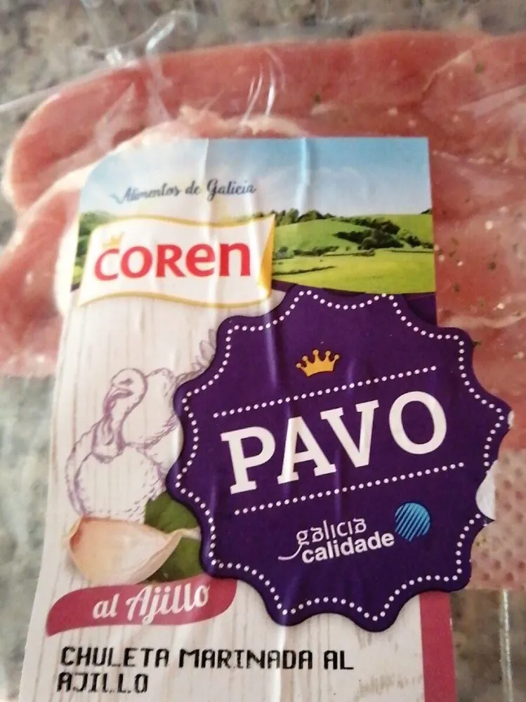 Chuletas de pavo al ajillo