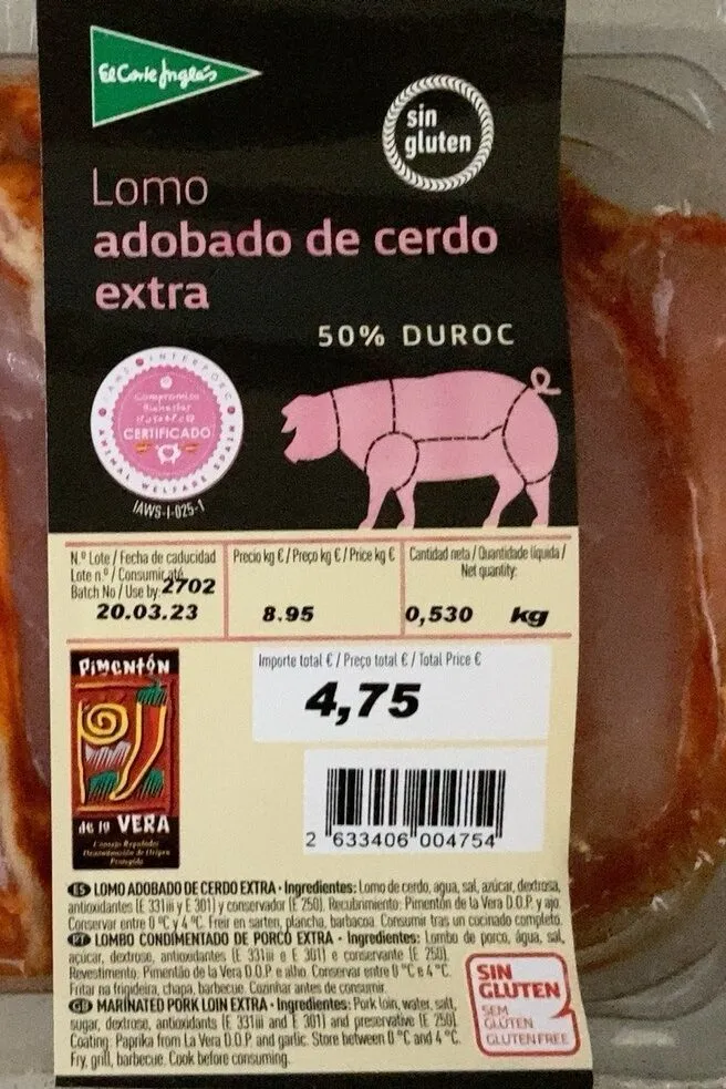Lomo adobado de cerdo extra