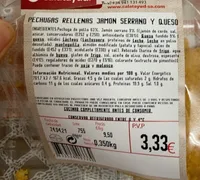 Pechugas rellenas jamon serrano y queso