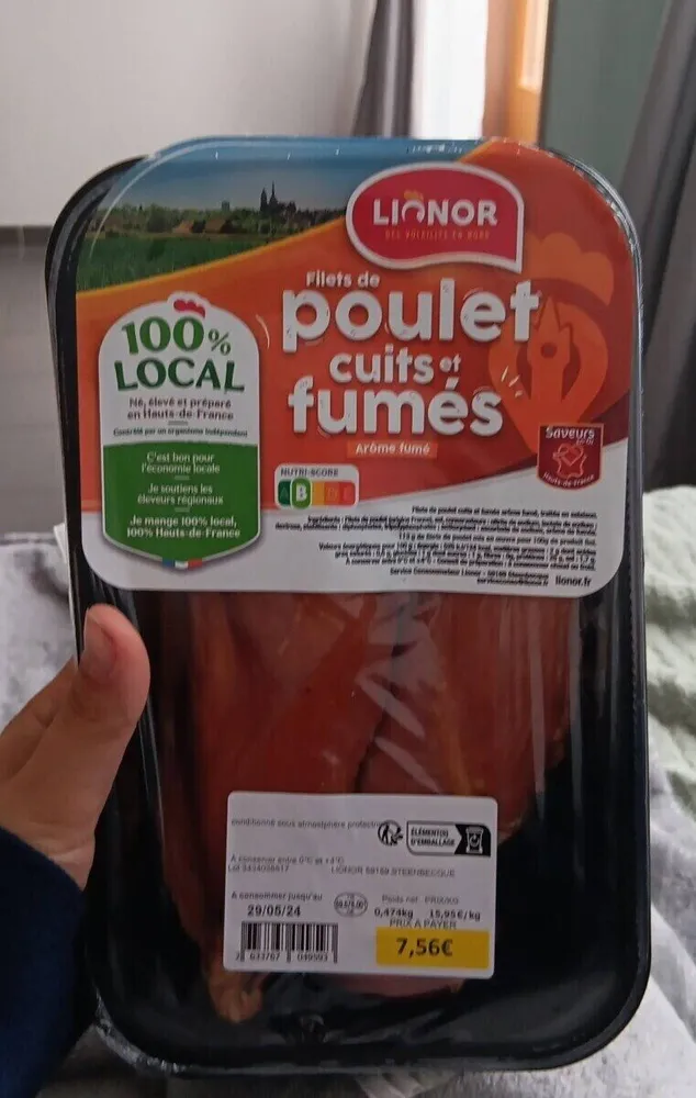 Poulet cuit et fumée
