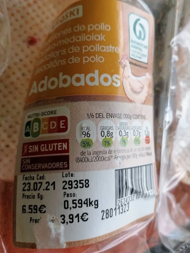 Medallones de pollo adobado