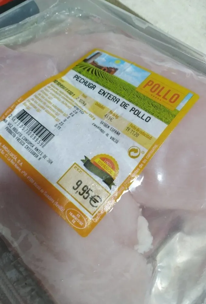 Pechuga entera de pollo