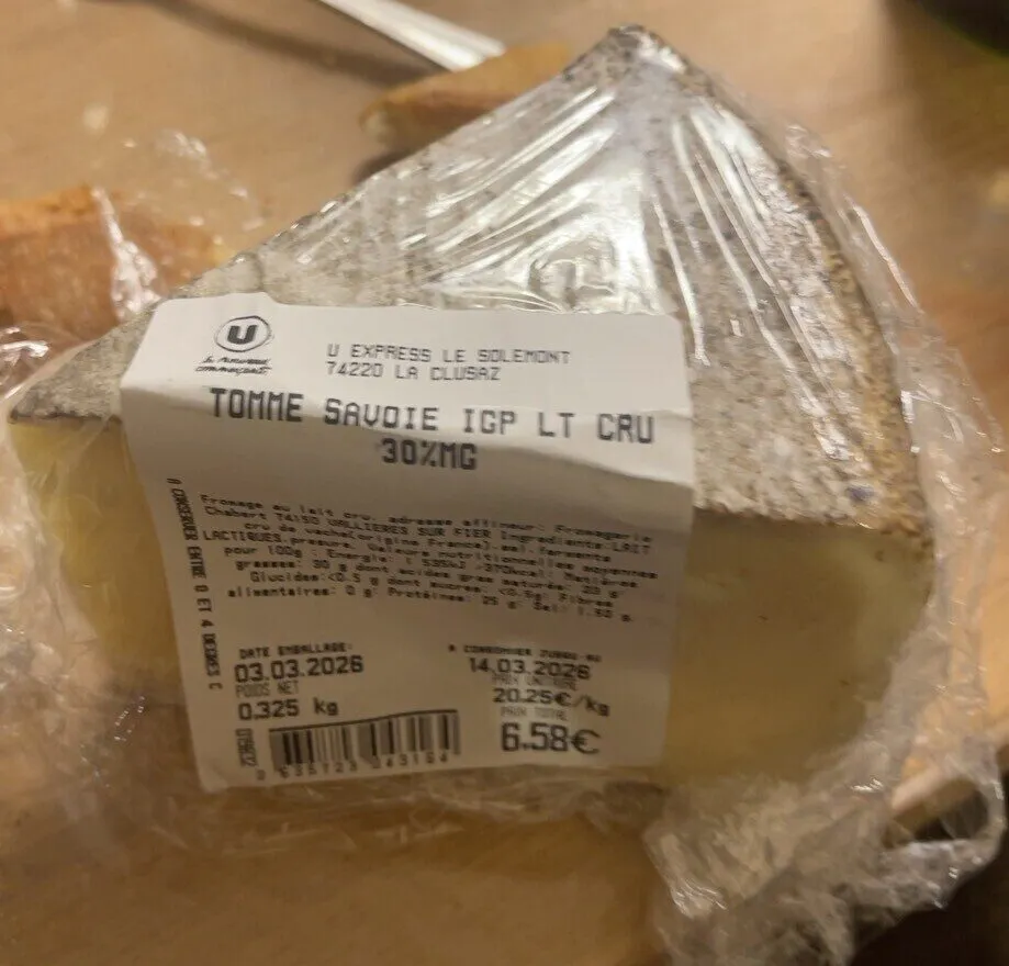Tomme Savoie IGP LT CRU 30%MG