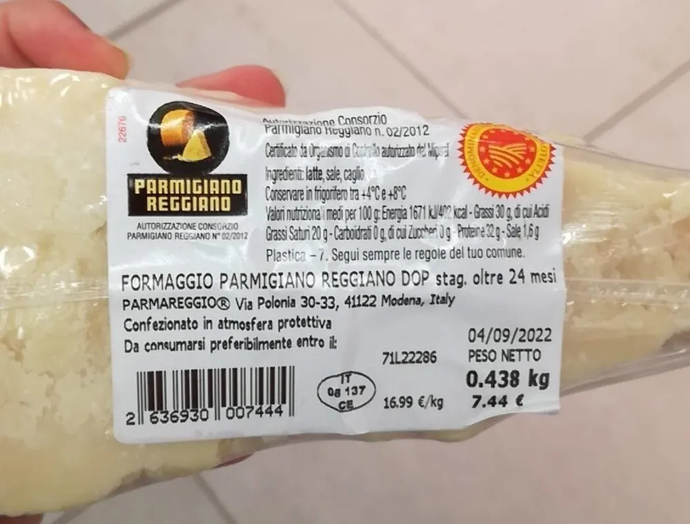 Formaggio Parmigiano Reggiano DOP