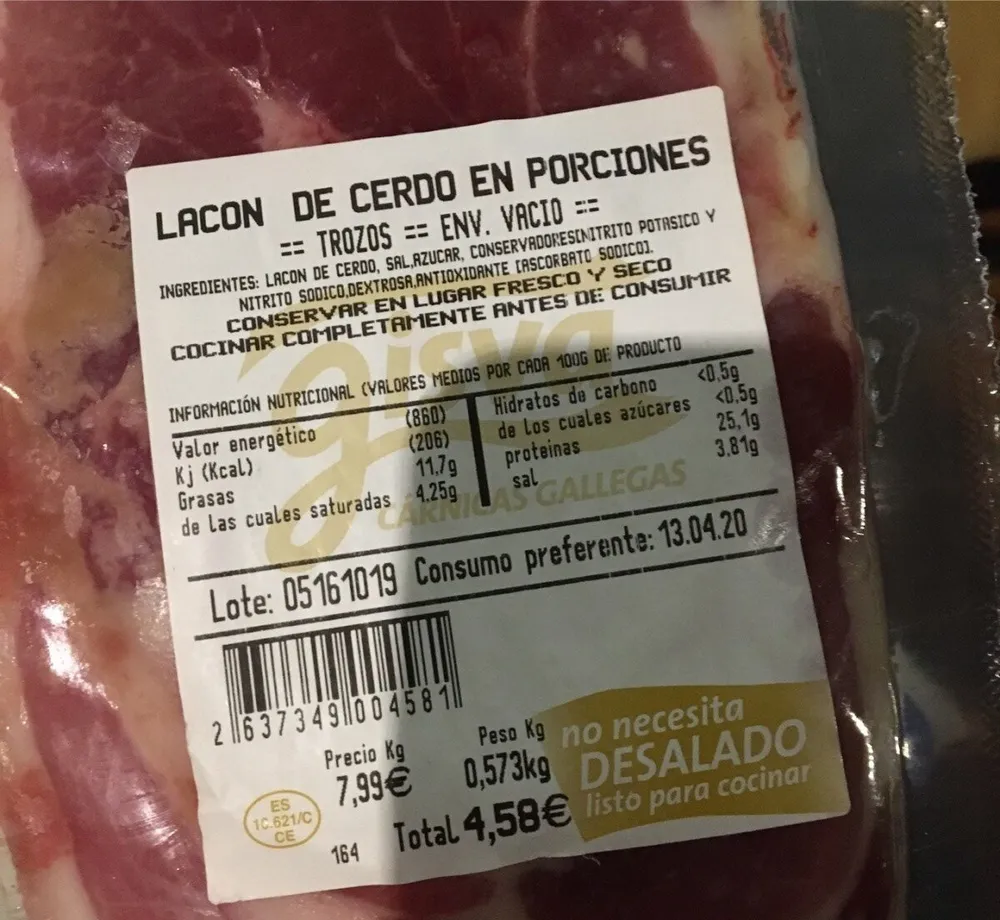Lacon de cerdo